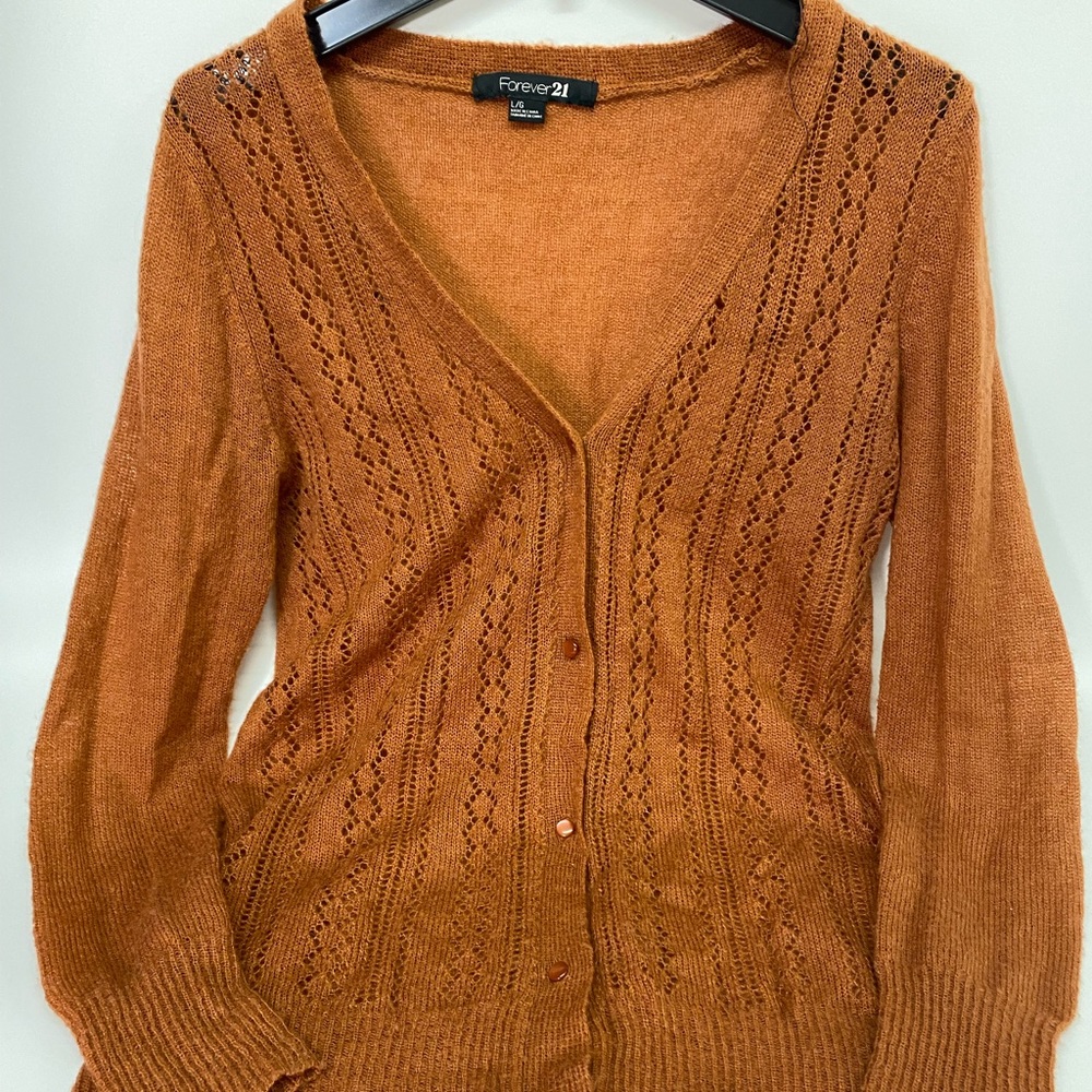 Rust Color Lightweight Granny Cardigan